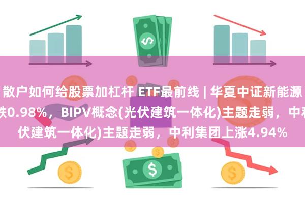 散户如何给股票加杠杆 ETF最前线 | 华夏中证新能源ETF(516850)下跌0.98%，BIPV概念(光伏建筑一体化)主题走弱，中利集团上涨4.94%