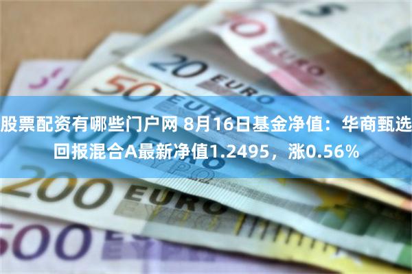 股票配资有哪些门户网 8月16日基金净值：华商甄选回报混合A最新净值1.2495，涨0.56%