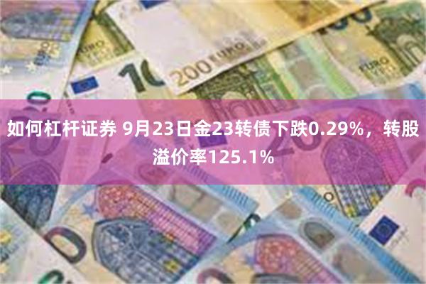 如何杠杆证券 9月23日金23转债下跌0.29%，转股溢价率125.1%