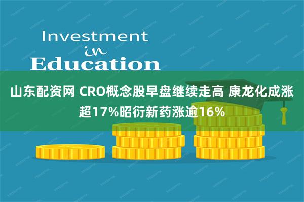 山东配资网 CRO概念股早盘继续走高 康龙化成涨超17%昭衍新药涨逾16%