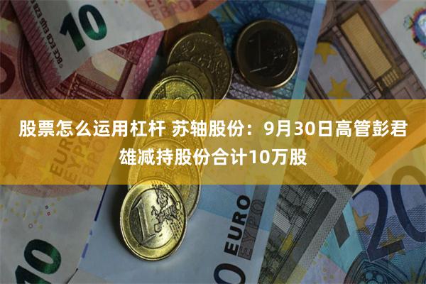 股票怎么运用杠杆 苏轴股份：9月30日高管彭君雄减持股份合计10万股